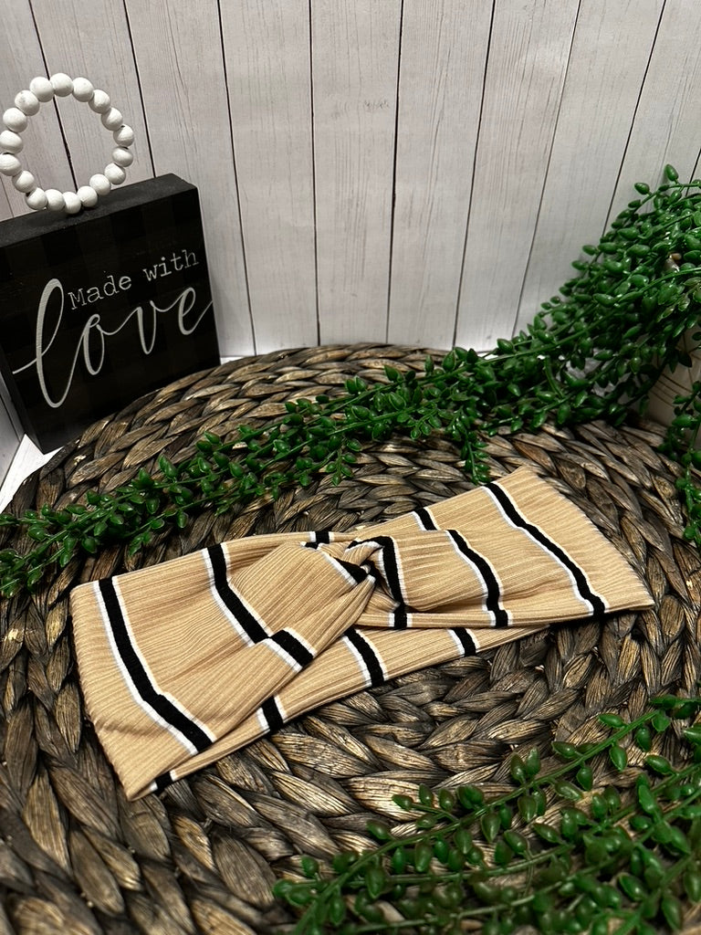 Brown Striped Headband