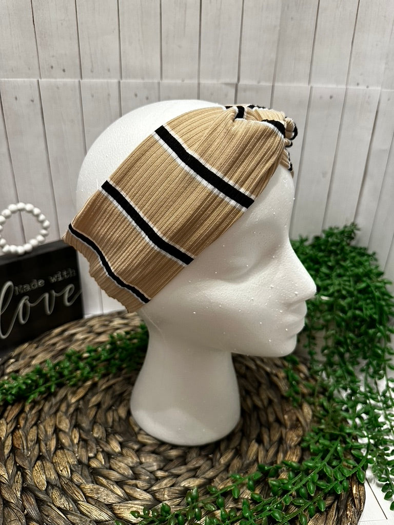Brown Striped Headband