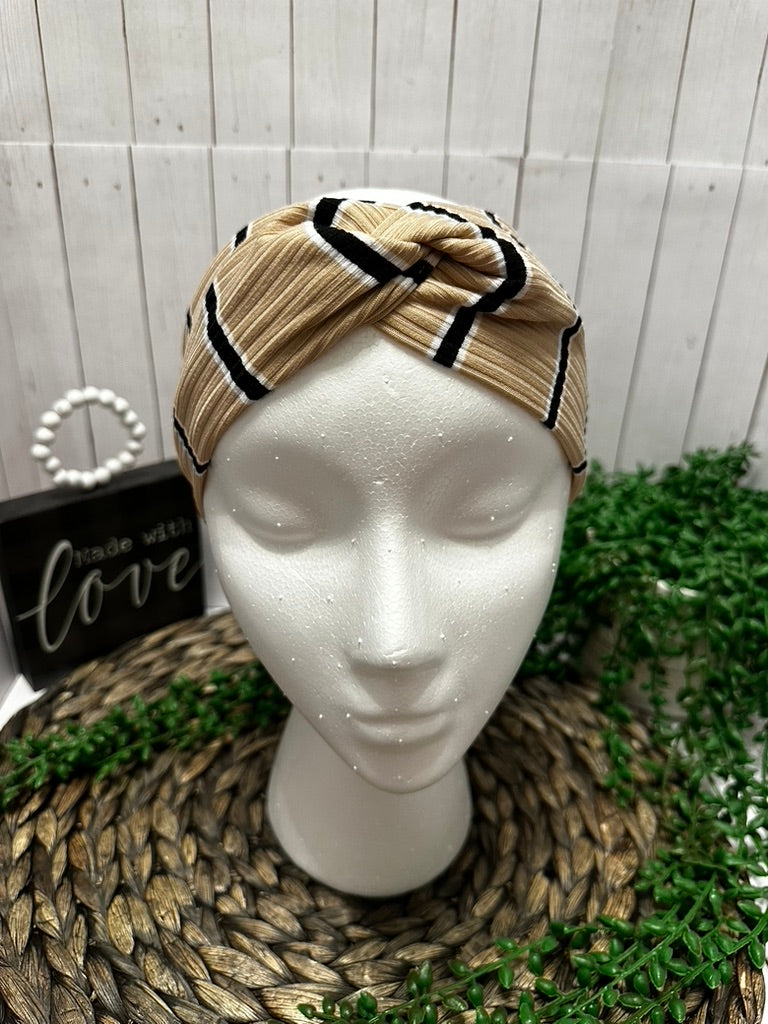 Brown Striped Headband
