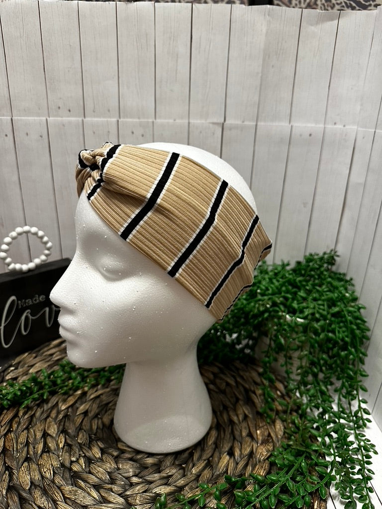 Brown Striped Headband